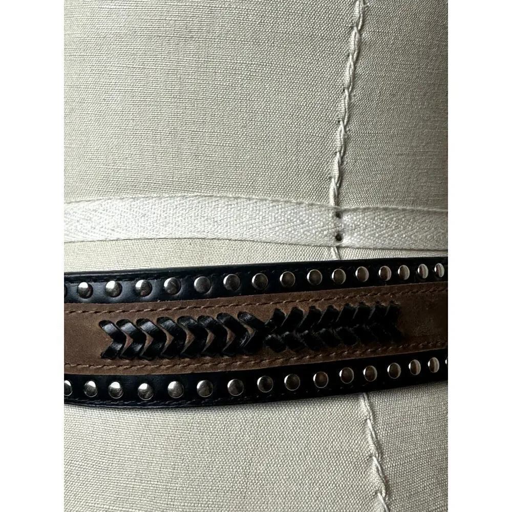 Western Black Brown Leather Men's Size 42